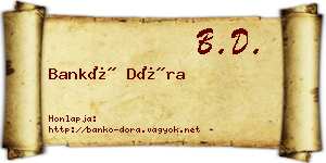 Bankó Dóra névjegykártya