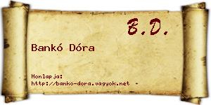 Bankó Dóra névjegykártya